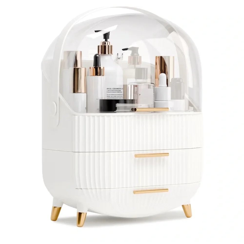 White and Clear Storage Organizer with Drawers